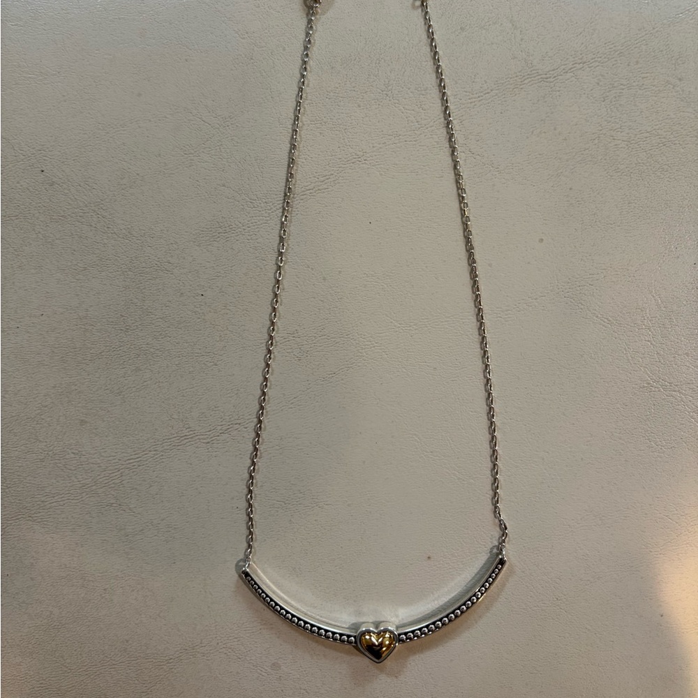 Elegant Silver and Gold Heart Necklace
